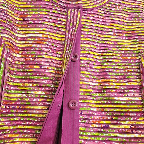 Chico's Textured Multicolored Cotton Business Casual Formal Coat Blazer Size XL - Picture 11 of 14